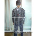 Adult transparent color disposable plastic rain poncho